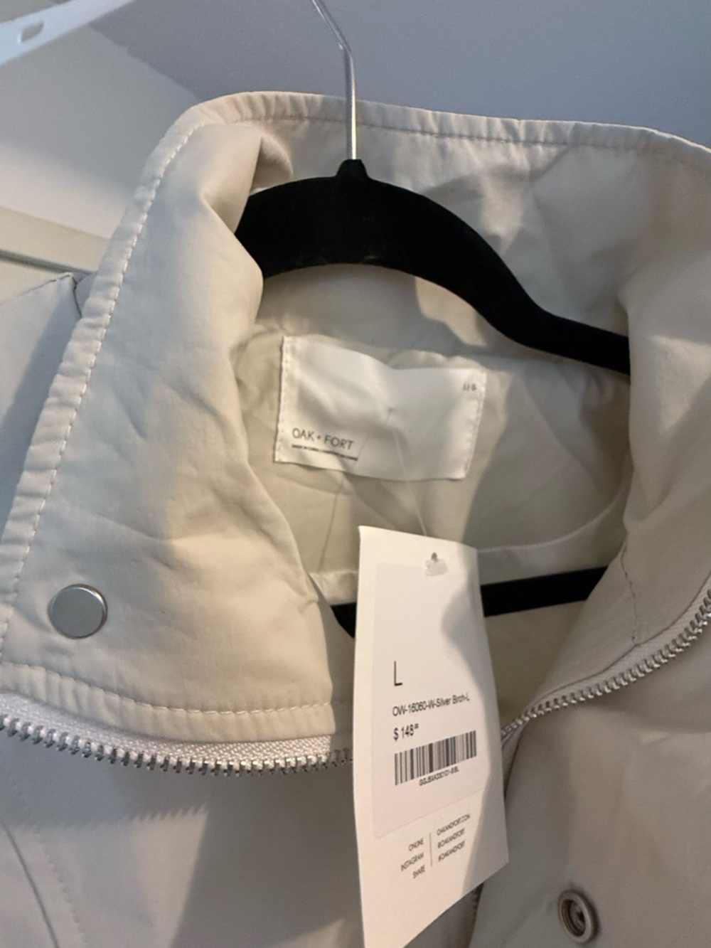 NWT OAK + FORT HIGH FUNNEL NECK CROPPED DRAWSTRING JACKET - Picture 6 of 9